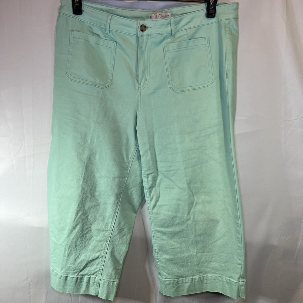 Est.1946 Cato Denim Mint Green‎ Stretch Wide Leg  Cropped Women's Size 20W Pants